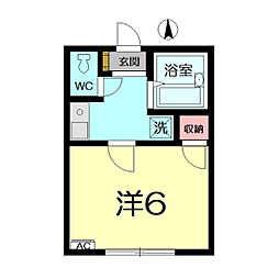 パレスセレーノ 1Kの間取図画像