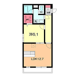 ファミールココット 1LDKの間取図画像