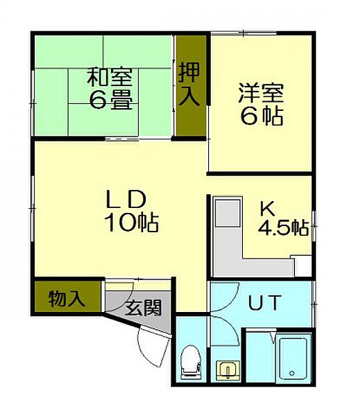 グリーンリバー勝納 201｜北海道小樽市奥沢4丁目(賃貸アパート2LDK・2階・58.72㎡)の写真 その3