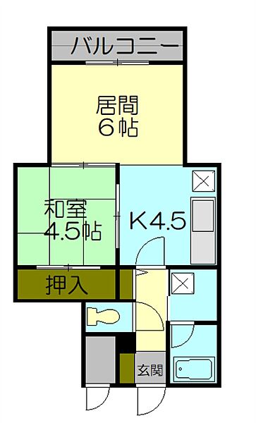 マリンハイム 206｜北海道小樽市色内1丁目(賃貸マンション1DK・2階・36.30㎡)の写真 その2