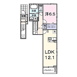 ウィステリア 1LDKの間取図画像