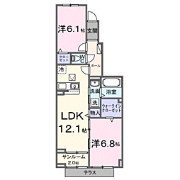ウィステリア 2LDKの間取図画像