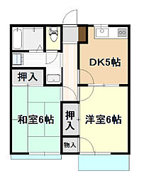 ソレアードAI 2DKの間取図画像