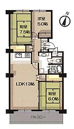入間ビレジ11号棟 3LDKの間取図画像