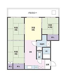 朝日グリーンハイツ 4DKの間取り