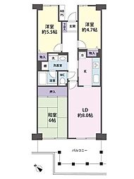 ガーデンシティ狭山1号館 3LDKの間取図画像