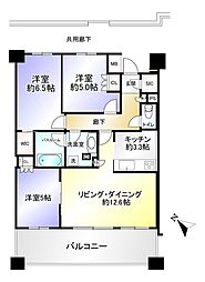ブリエスクエア武蔵藤沢 3LDKの間取図画像