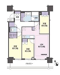 ブランズタワー所沢 3LDKの間取図画像