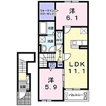 埼玉県比企郡川島町大字中山2033番地1（賃貸アパート2LDK・2階・58.60㎡） その2