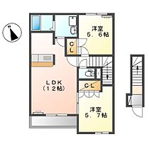 埼玉県加須市礼羽（賃貸アパート2LDK・2階・55.30㎡） その2