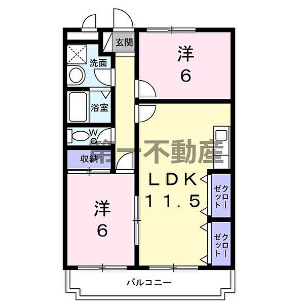 ソレーユ藤本 203｜兵庫県加東市多井田(賃貸マンション2LDK・2階・55.39㎡)の写真 その2