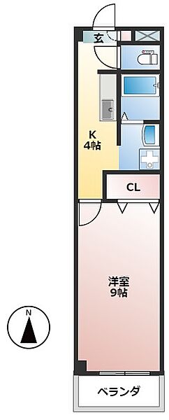 岐阜県大垣市南若森町(賃貸マンション1K・1階・30.90㎡)の写真 その2