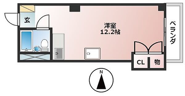 岐阜県大垣市緑園(賃貸マンション1R・3階・25.79㎡)の写真 その2