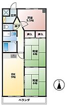 岐阜県大垣市静里町（賃貸マンション3DK・3階・59.40㎡） その2