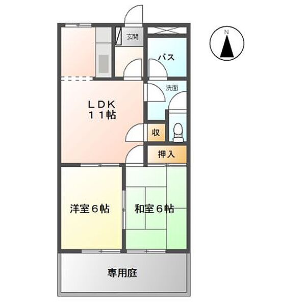 岐阜県大垣市本今3丁目(賃貸アパート2LDK・1階・49.50㎡)の写真 その4