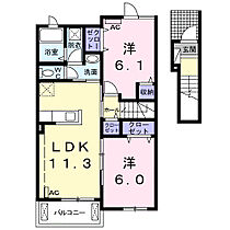 岐阜県大垣市青柳町3丁目2番地（賃貸アパート2LDK・2階・57.07㎡） その2