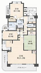 メロディーハイム聖蹟桜ケ丘 3LDKの間取図画像