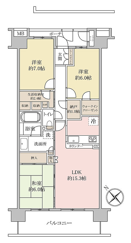 3LDK 間取り