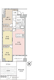 サーパス谷塚 2SLDKの間取り