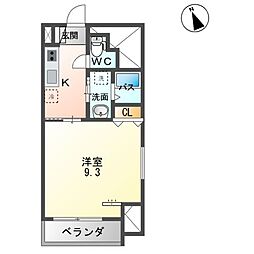 長町1丁目新築マンション 1Kの間取図画像