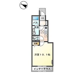 ヴィラコートサクラ 1Kの間取図画像