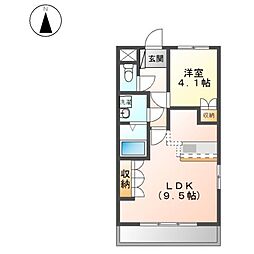 シャルマン 1LDKの間取図画像