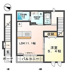 アムールガーデン 1LDKの間取図画像