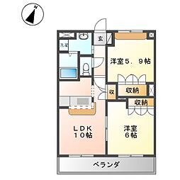 シリウス 2LDKの間取図画像