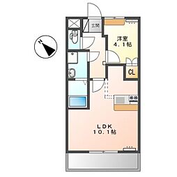 トレゾア 1LDKの間取図画像