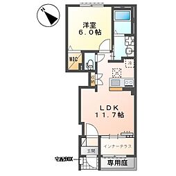 坂戸市千代田1丁目アパート 1LDKの間取図画像