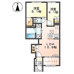 東松山市松葉町 アパート新築工事 2LDKの間取図画像