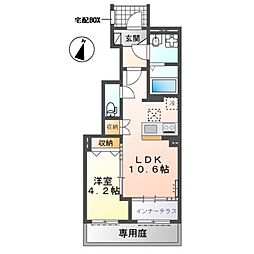 仮)川越市的場スターテラスII 1LDKの間取図画像