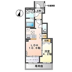 仮)川越市的場スターテラスII 1LDKの間取図画像