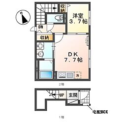 KIRAMEKI ～煌～ 1DKの間取図画像
