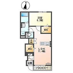 エテルノ 1LDKの間取図画像