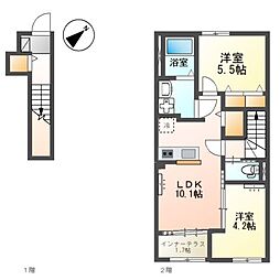ISOLA 2LDKの間取図画像