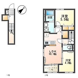 ISOLA 2LDKの間取図画像