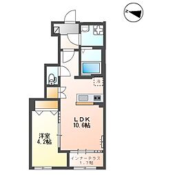 シャインヒルズK&K 1LDKの間取図画像