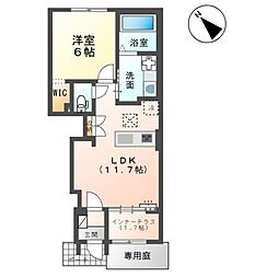 (仮称)千葉市中央区大森町新築アパート 1LDKの間取図画像