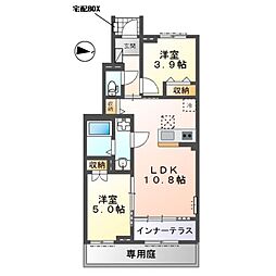 ルミ・ロッシュ 2LDKの間取図画像