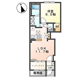 (仮称)市原市青柳新築アパート(米本運送有限会社)様 1LDKの間取図画像