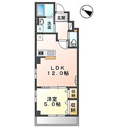 木更津市金田東4丁目新築マンション 1LDKの間取図画像