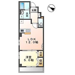 木更津市金田東4丁目新築マンション 1LDKの間取図画像