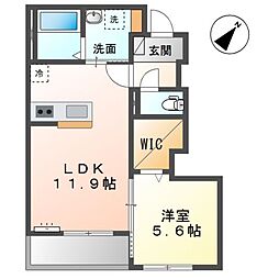 チャコールII番館 1LDKの間取図画像