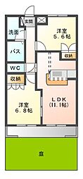 グリーンコーポ2 2LDKの間取図画像