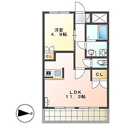 プレイス 1LDKの間取図画像