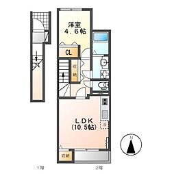 ベルゾーネ中村 1LDKの間取図画像