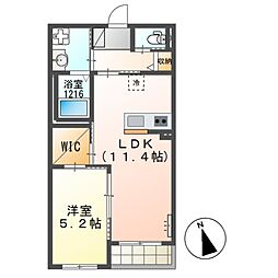 フィオリーナ・モネ 1LDKの間取図画像