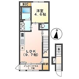 ドミール新鎌ヶ谷 1LDKの間取図画像