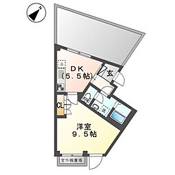 Ｋ・パーク 3階1DKの間取り